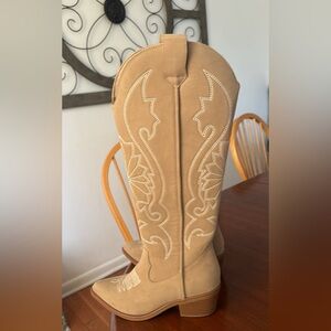 MIA Tan Embroidered Western Cowboy Boots